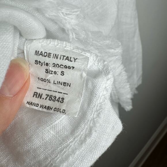 Francesca Bettini Women’s Small 100% Linen White Tank Top - Picture 5 of 5